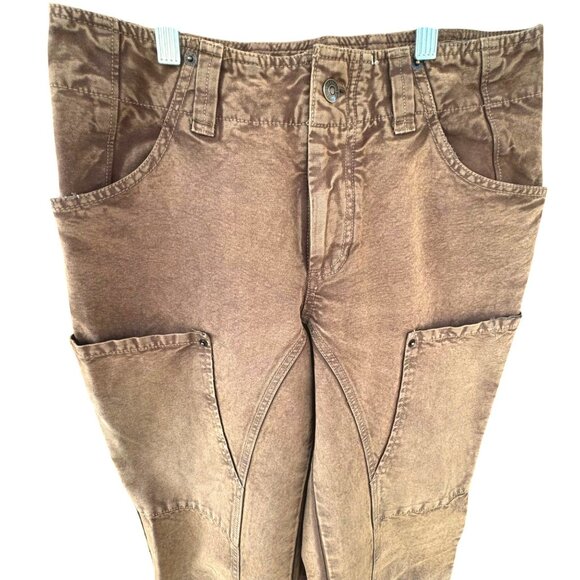 Free People We The Free Womens Olive Brown Utility Cargo Pants Size 6 Cotton Ble - Picture 10 of 12